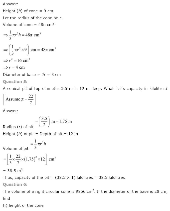 Surface Areas And Volumes NCERT Solutions 46