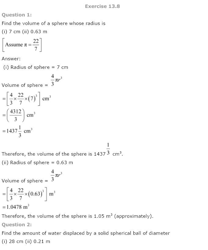 Surface Areas And Volumes NCERT Solutions 51