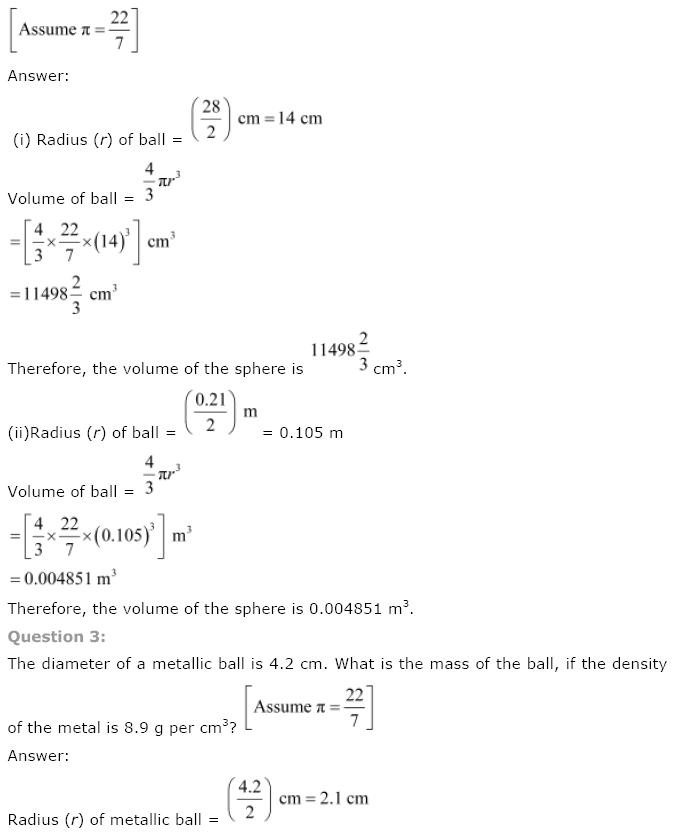 Surface Areas And Volumes NCERT Solutions 52