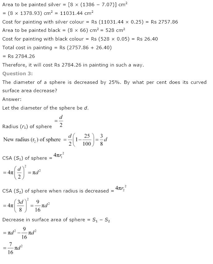 Surface Areas And Volumes NCERT Solutions 62