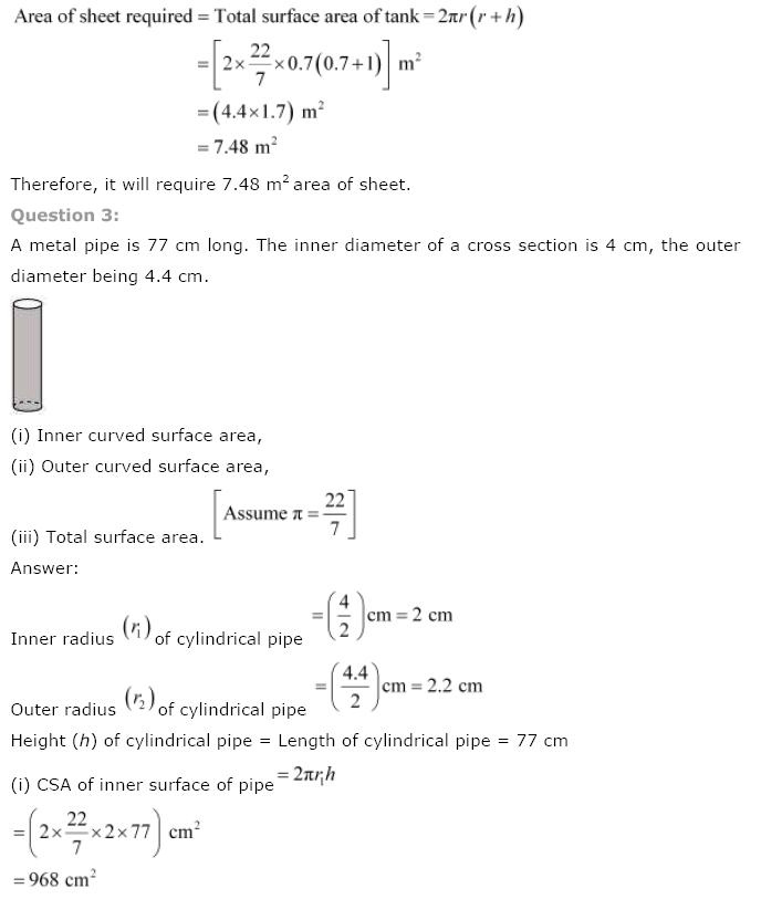 Surface Areas And Volumes NCERT Solutions 9