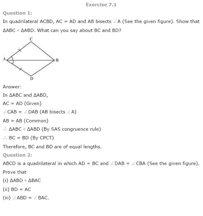 Triangles NCERT Solutions 1