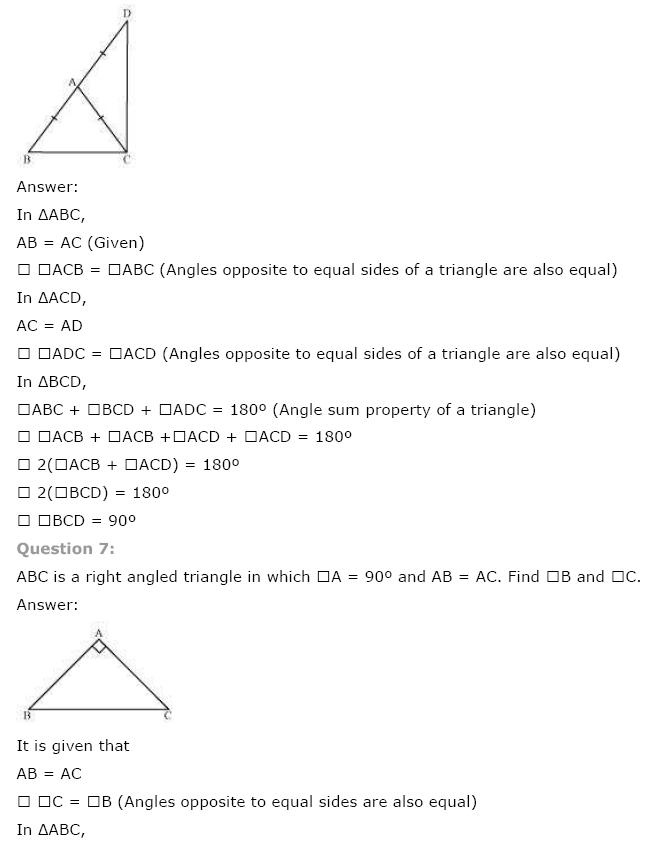 Triangles NCERT Solutions 11