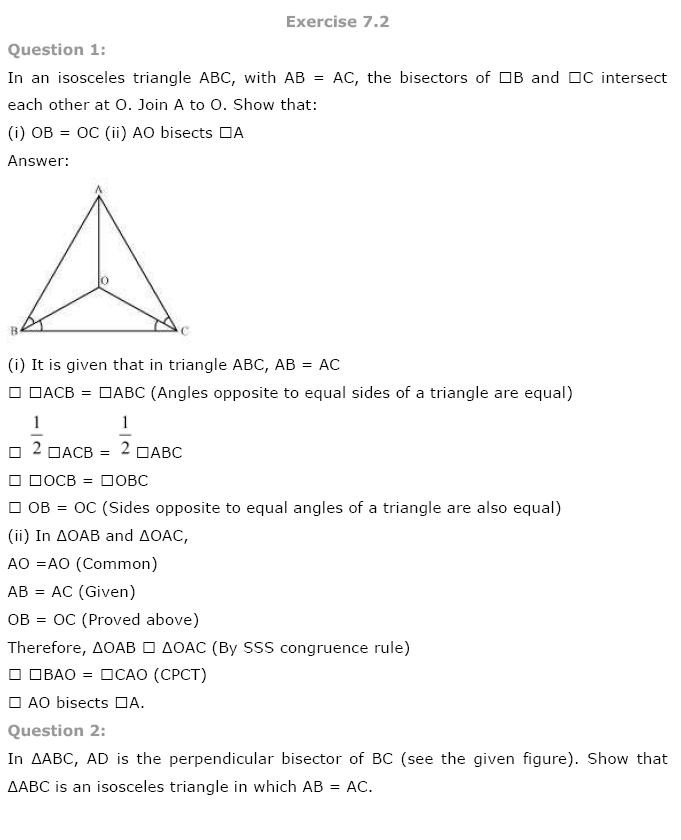 Triangles NCERT Solutions 7