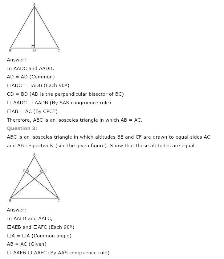 Triangles NCERT Solutions 8